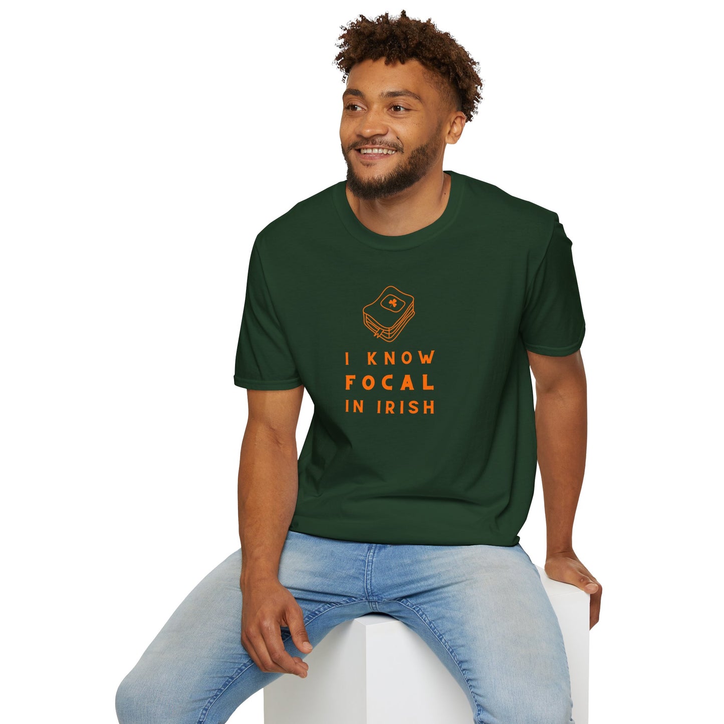I KNOW FOCAL IN IRISH Unisex Softstyle 100% Cotton T-Shirt