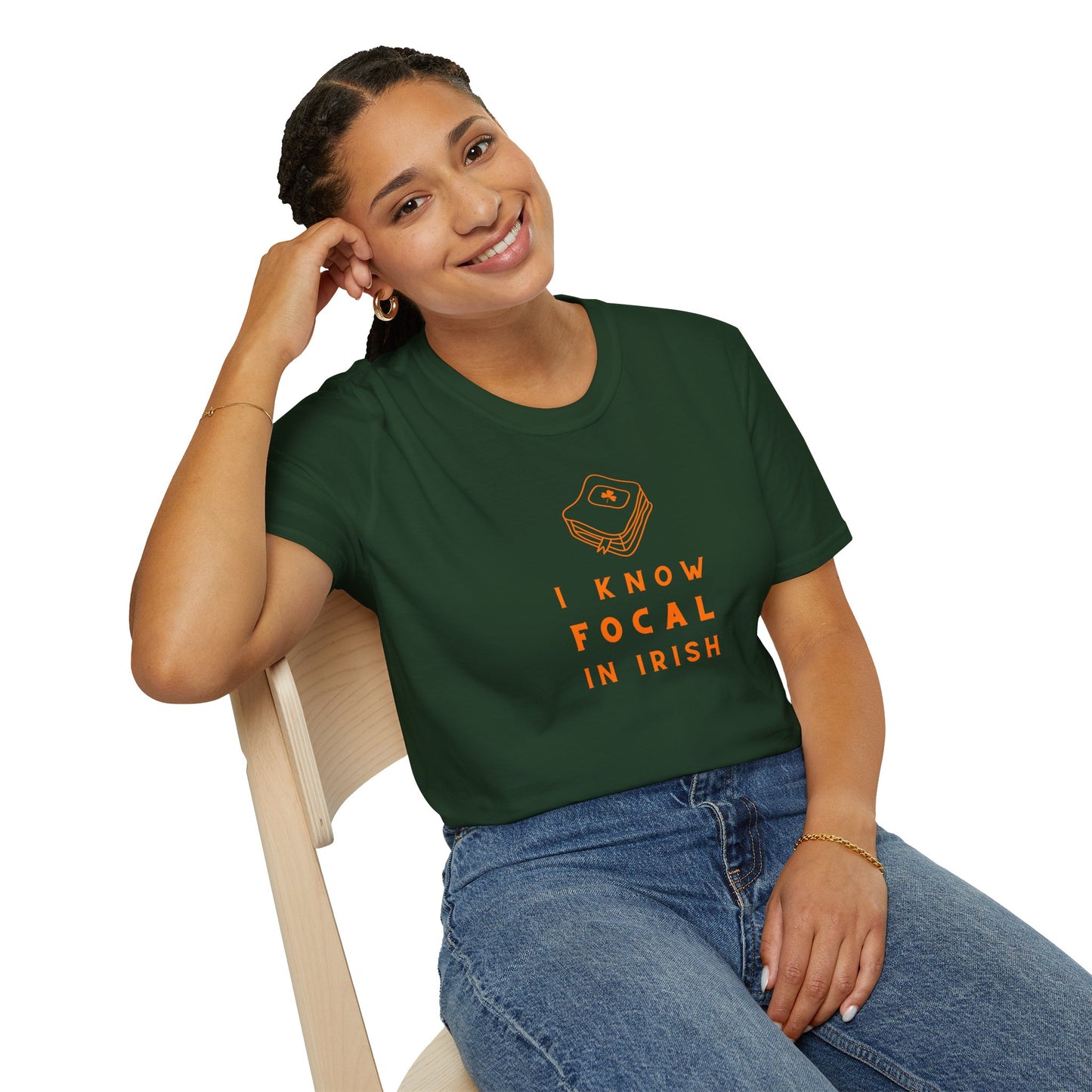 I KNOW FOCAL IN IRISH Unisex Softstyle 100% Cotton T-Shirt