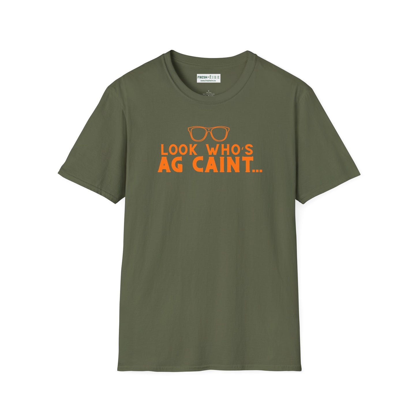 LOOK WHO'S AG CAINT Unisex Softstyle 100% Cotton T-Shirt