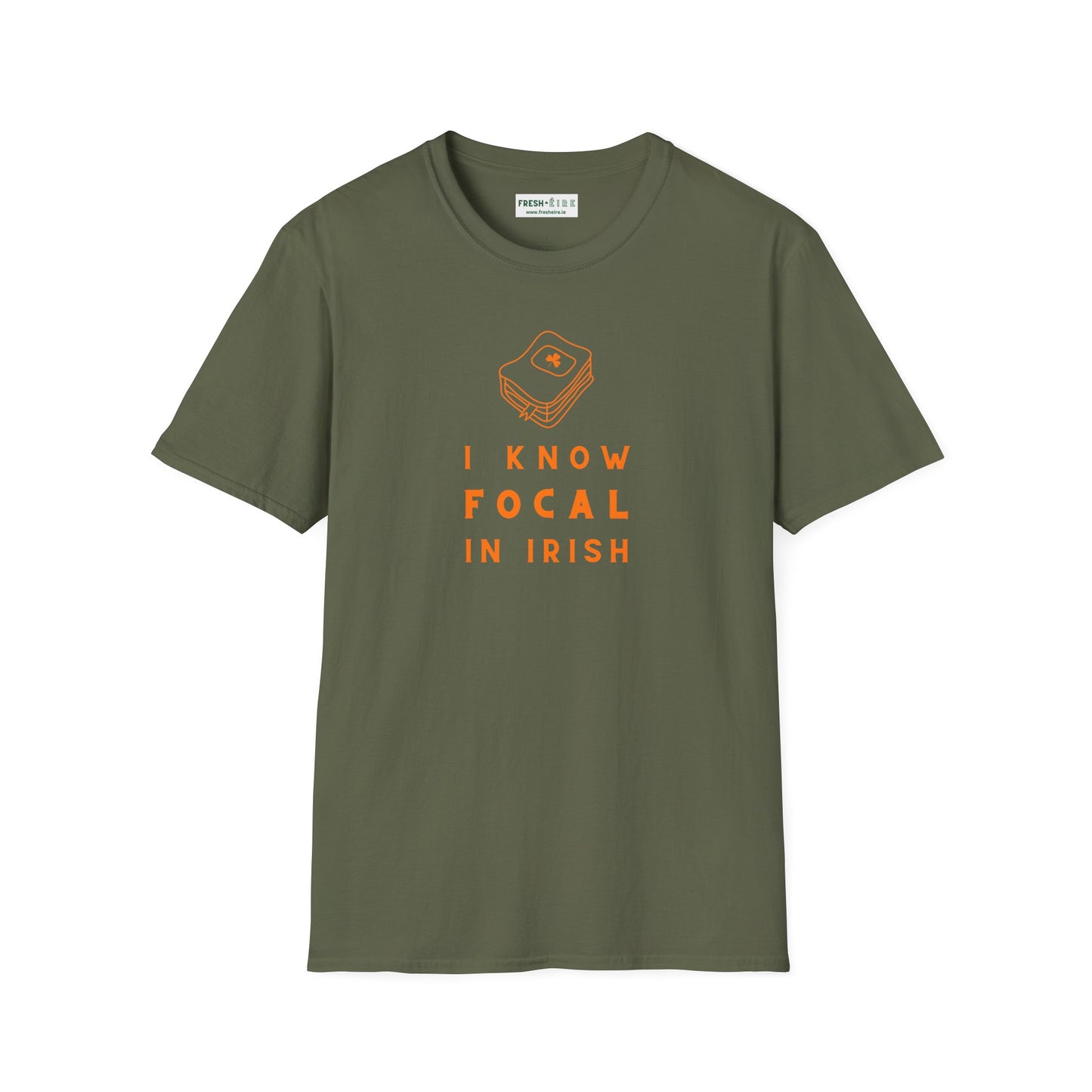 I KNOW FOCAL IN IRISH Unisex Softstyle 100% Cotton T-Shirt