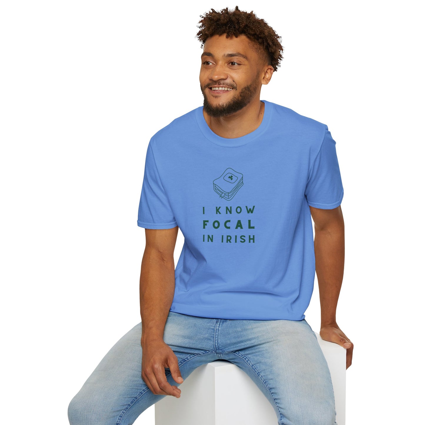 I KNOW FOCAL IN IRISH Unisex Softstyle 100% Cotton T-Shirt