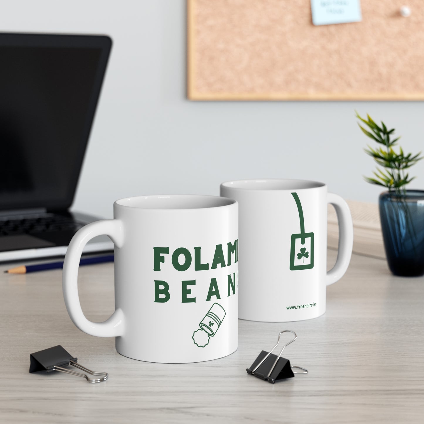 FOLAMH BEANS 33cl White Ceramic Mug