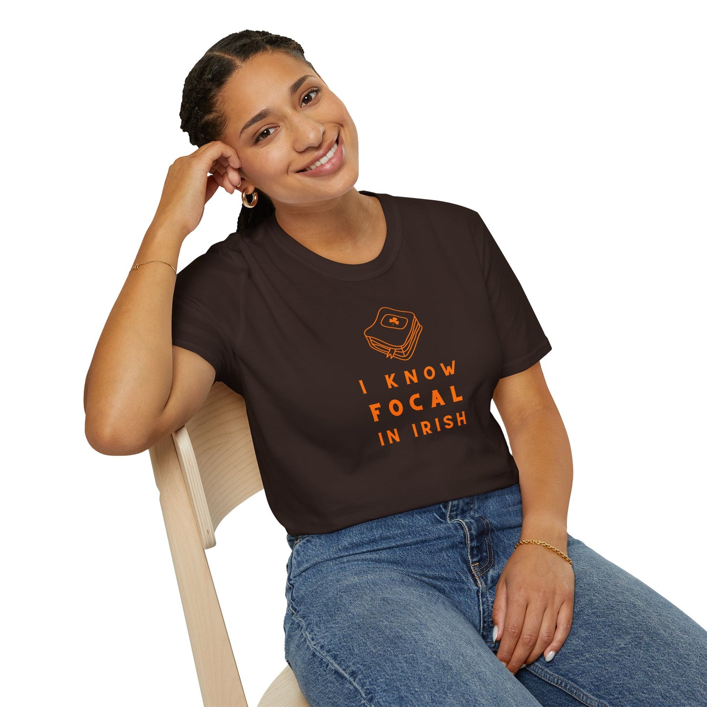 I KNOW FOCAL IN IRISH Unisex Softstyle 100% Cotton T-Shirt