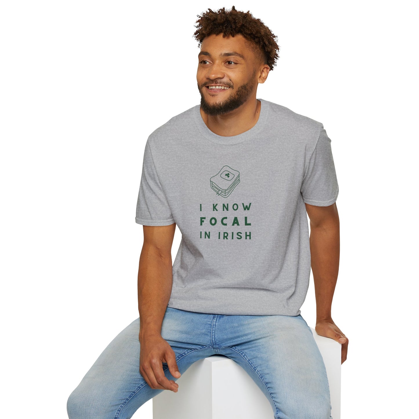 I KNOW FOCAL IN IRISH Unisex Softstyle 100% Cotton T-Shirt