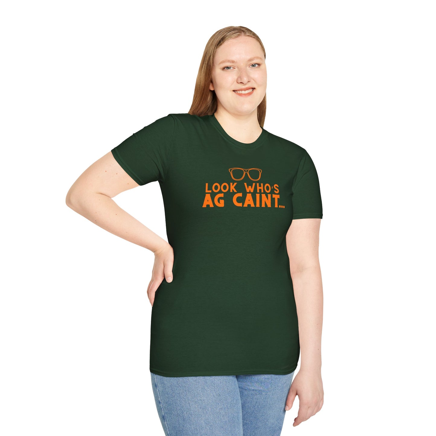 LOOK WHO'S AG CAINT Unisex Softstyle 100% Cotton T-Shirt