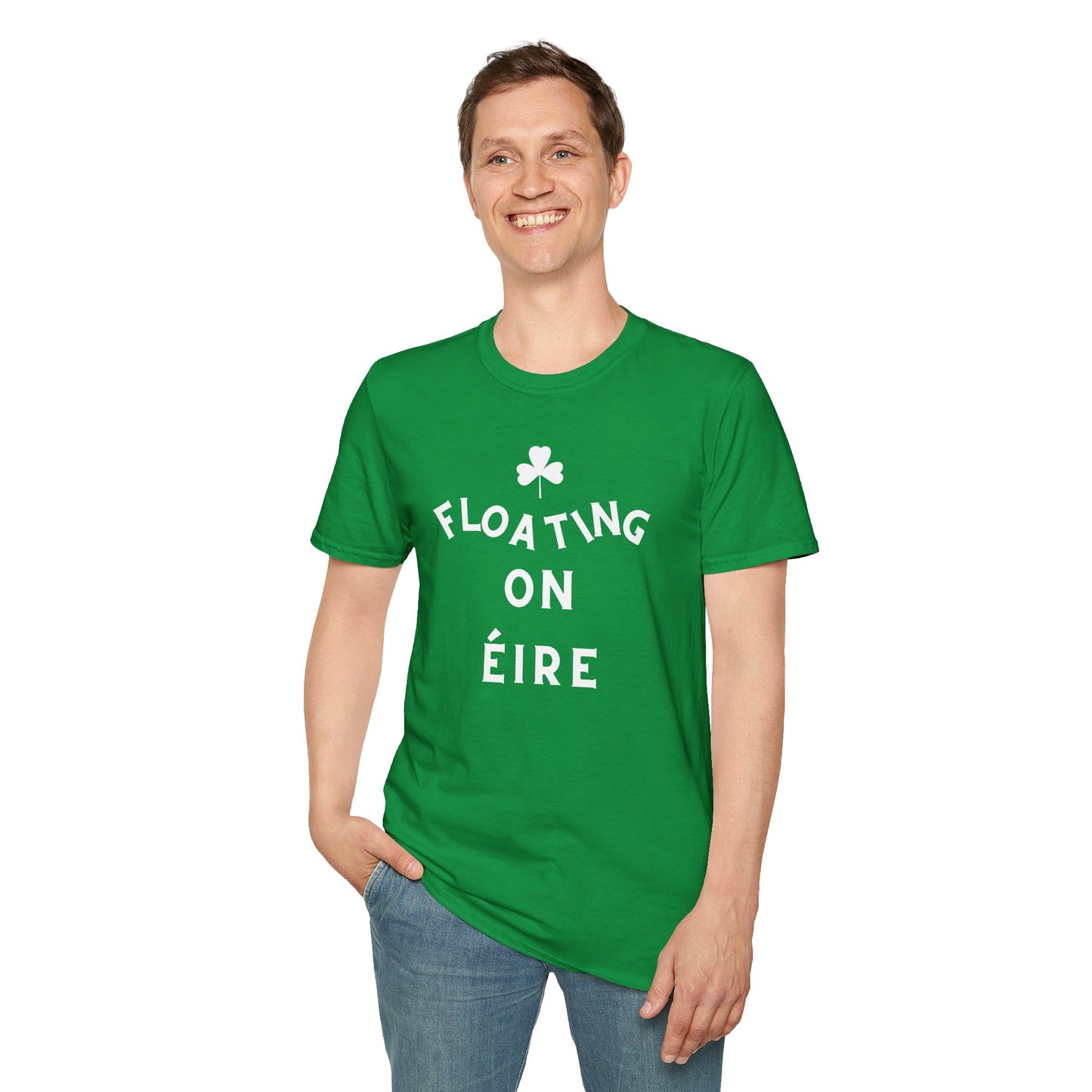 FLOATING ON ÉIRE Unisex Softstyle 100% Cotton T-Shirt