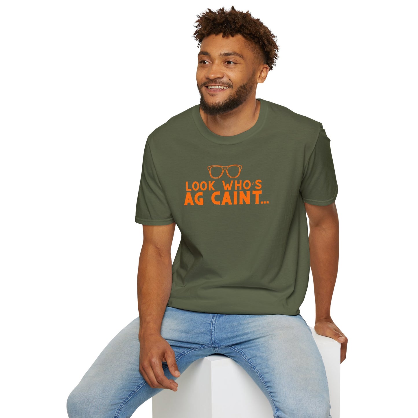 LOOK WHO'S AG CAINT Unisex Softstyle 100% Cotton T-Shirt