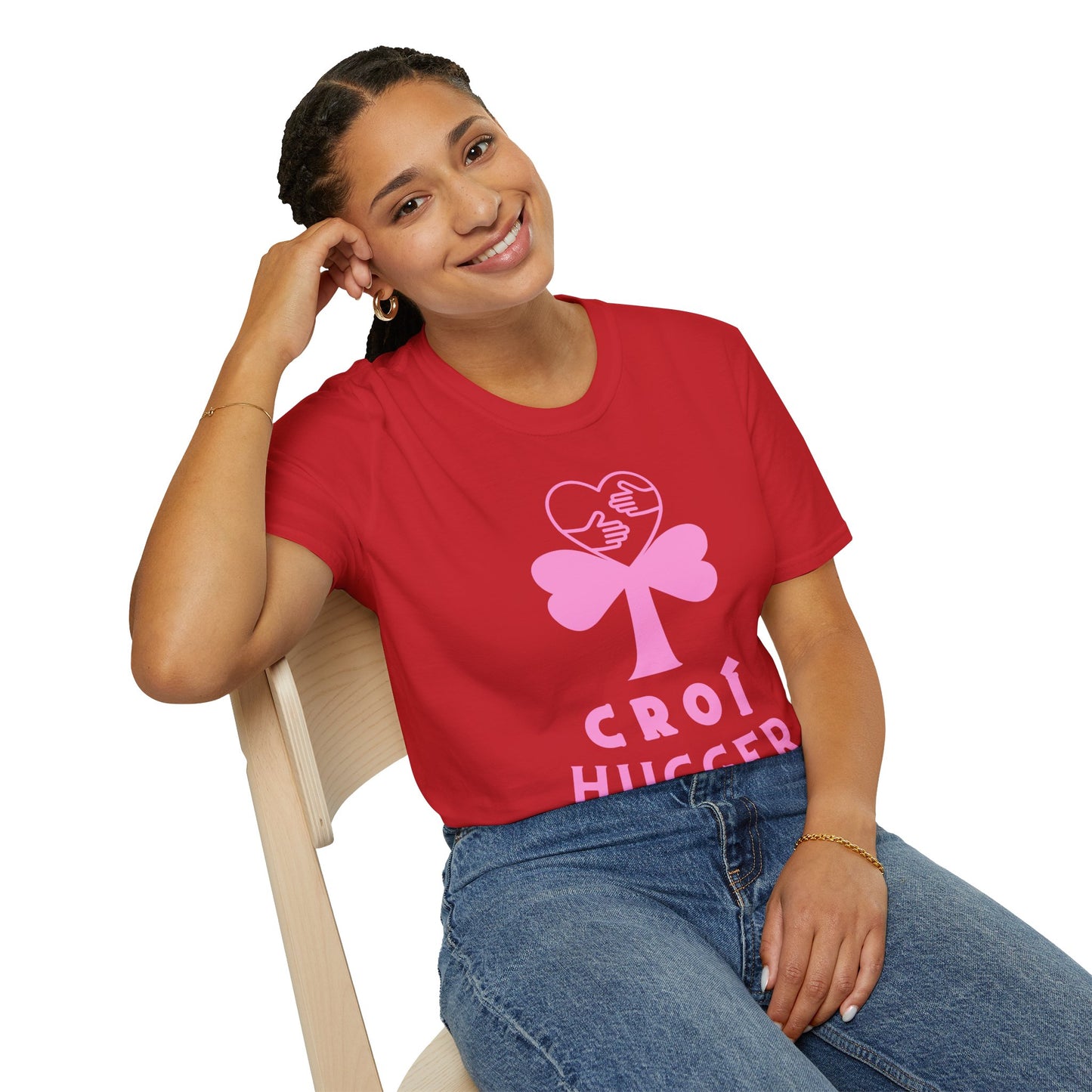 CROÍ HUGGER V DAY Unisex Softstyle 100% Cotton T-Shirt