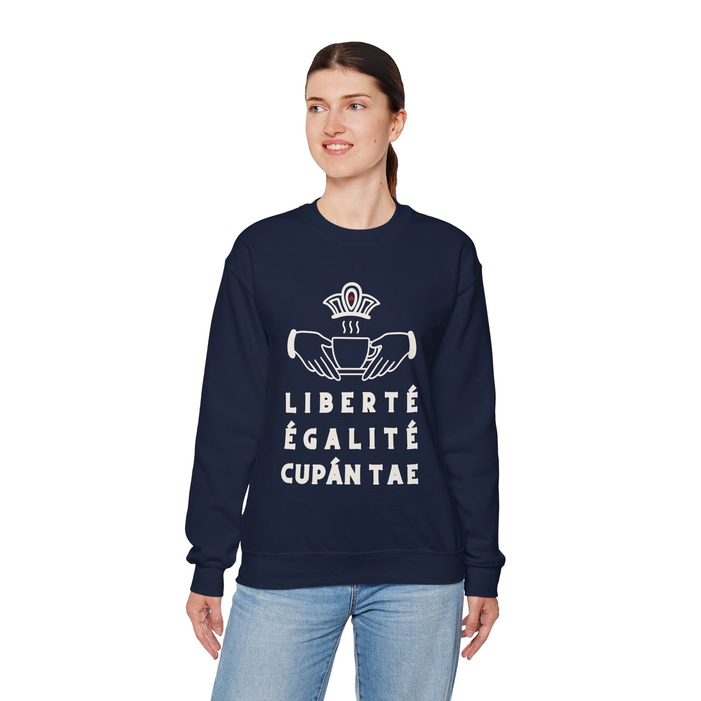 LIBERTÉ ÉGALITÉ CUPÁN TAE fr bleu Unisex Heavy Blend™ Crewneck Sweatshirt