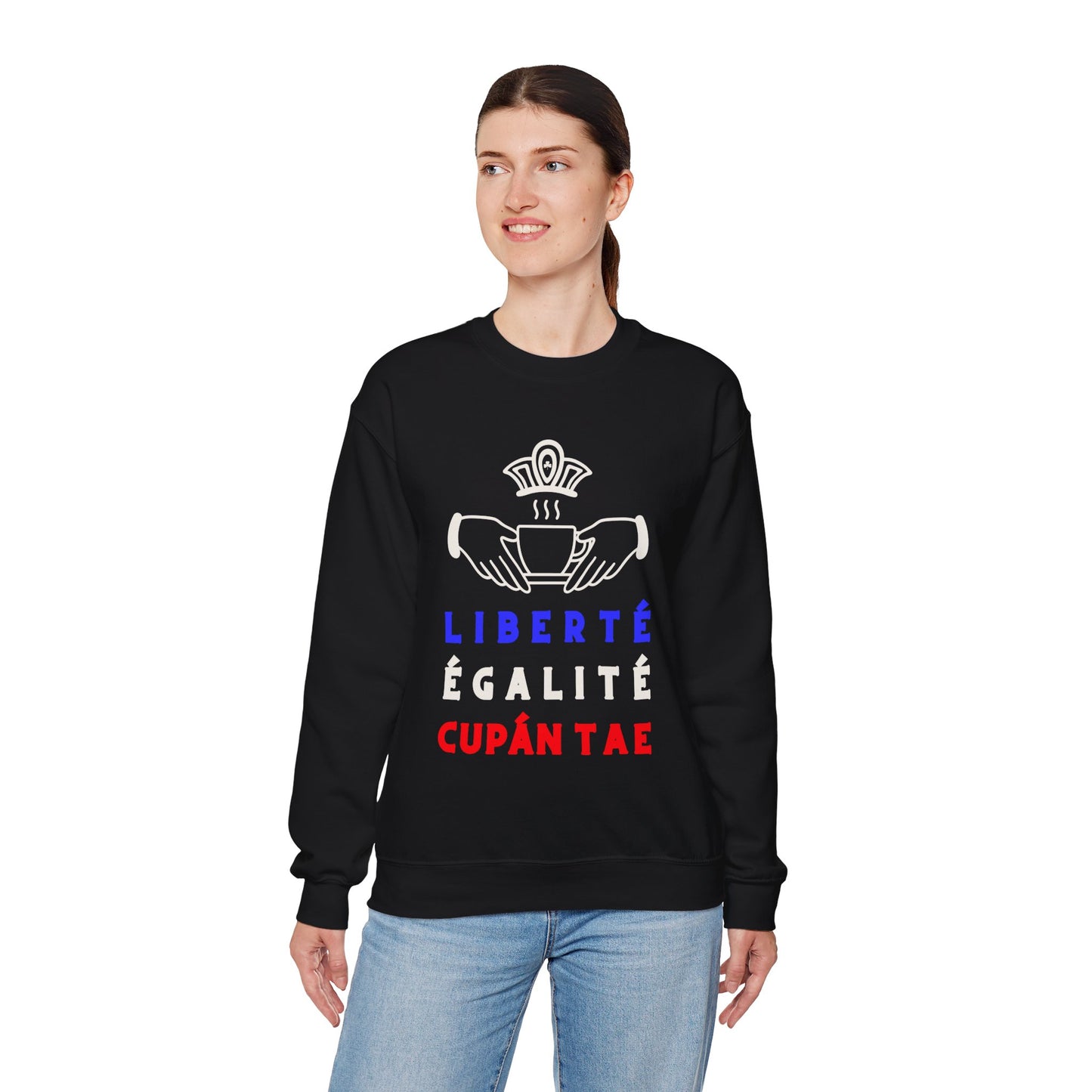 LIBERTÉ ÉGALITÉ CUPÁN TAE fr Unisex Heavy Blend™ Crewneck Sweatshirt