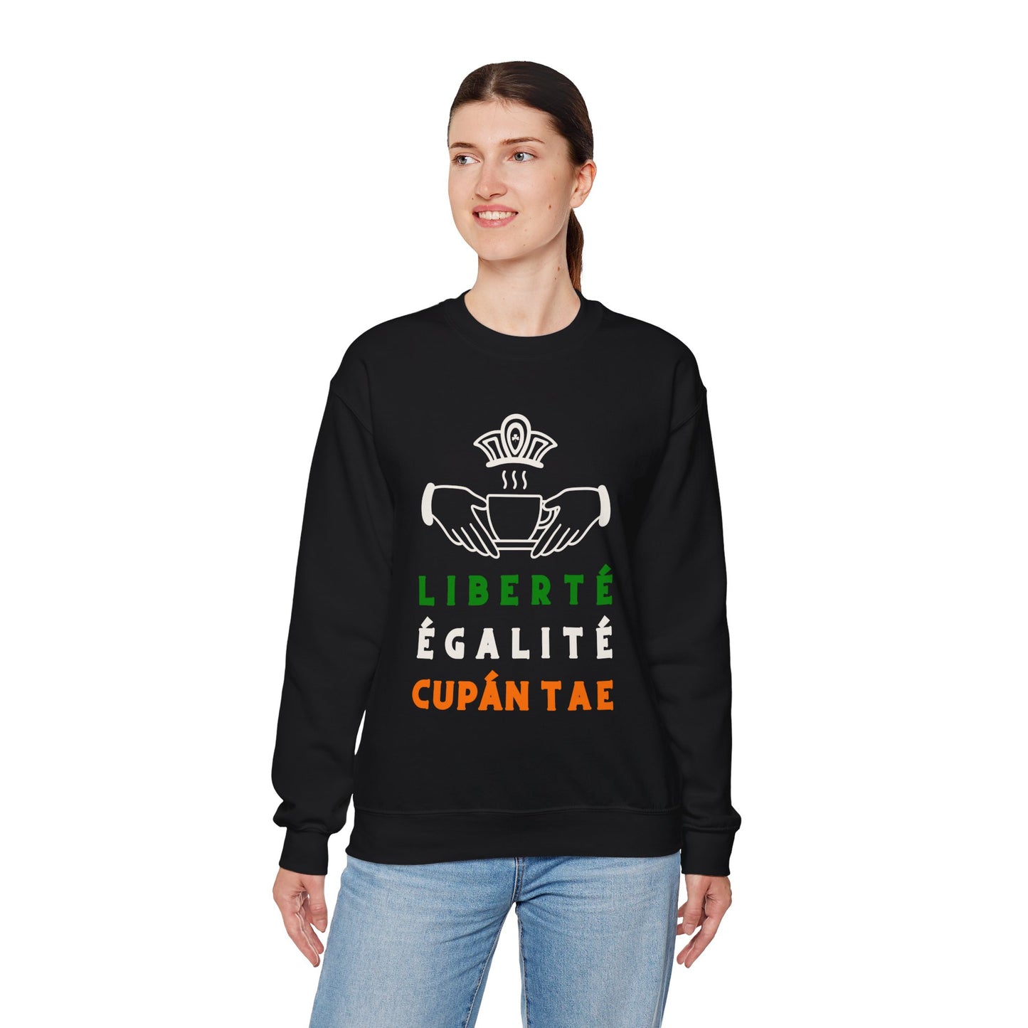 LIBERTÉ ÉGALITÉ CUPÁN TAE ie Unisex Heavy Blend™ Crewneck Sweatshirt