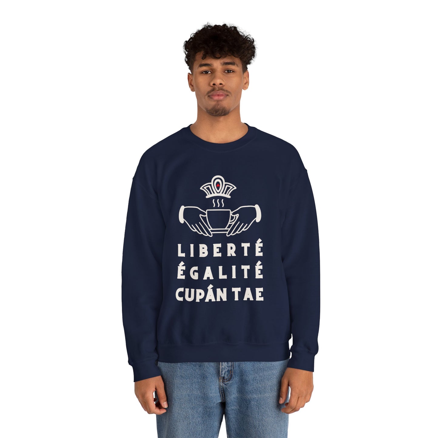LIBERTÉ ÉGALITÉ CUPÁN TAE fr bleu Unisex Heavy Blend™ Crewneck Sweatshirt