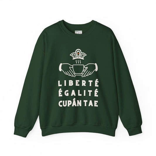 LIBERTÉ ÉGALITÉ CUPÁN TAE ie green Unisex Heavy Blend™ Crewneck Sweatshirt