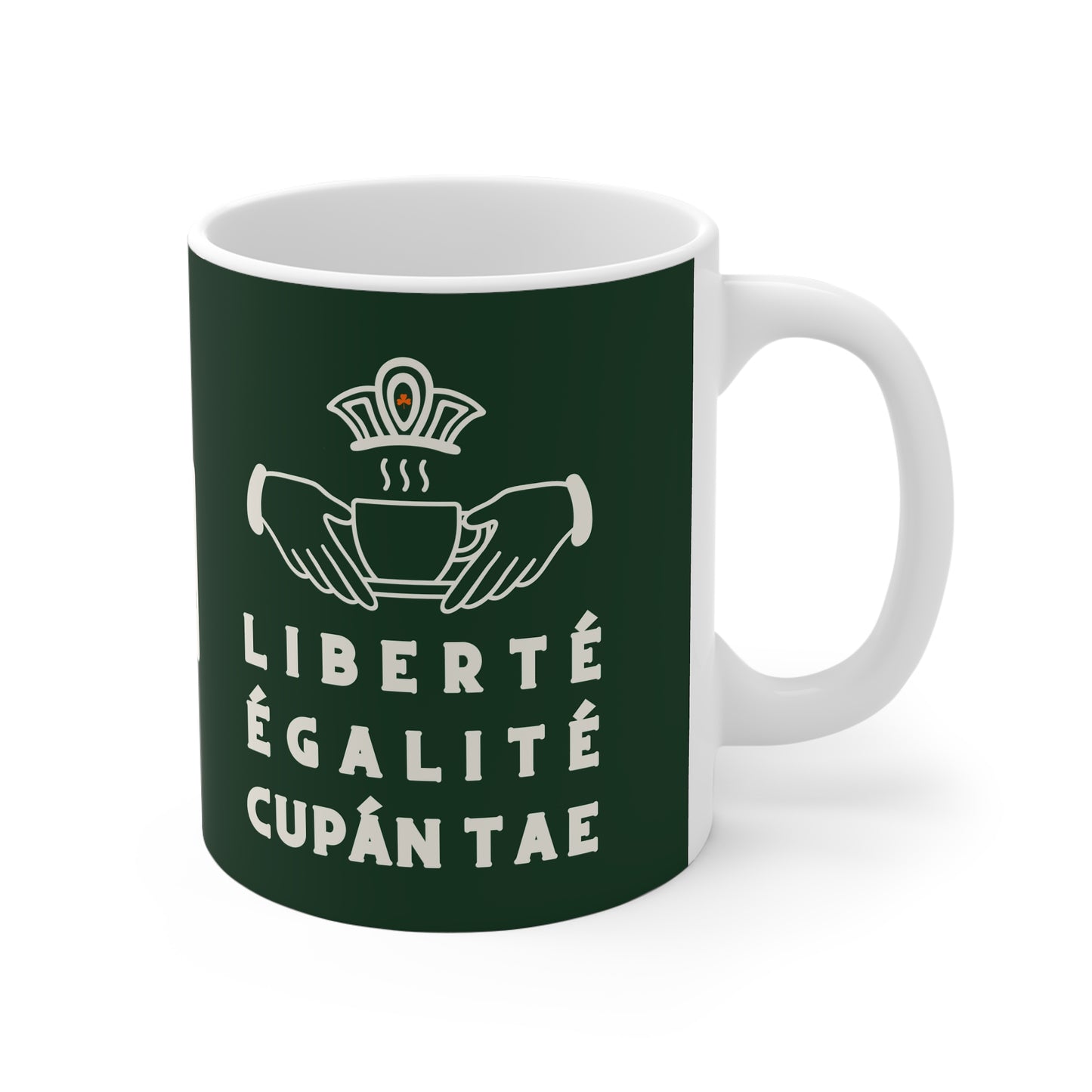 LIBERTÉ ÉGALITÉ CUPÁN TAE ie green 33cl White Ceramic Mug