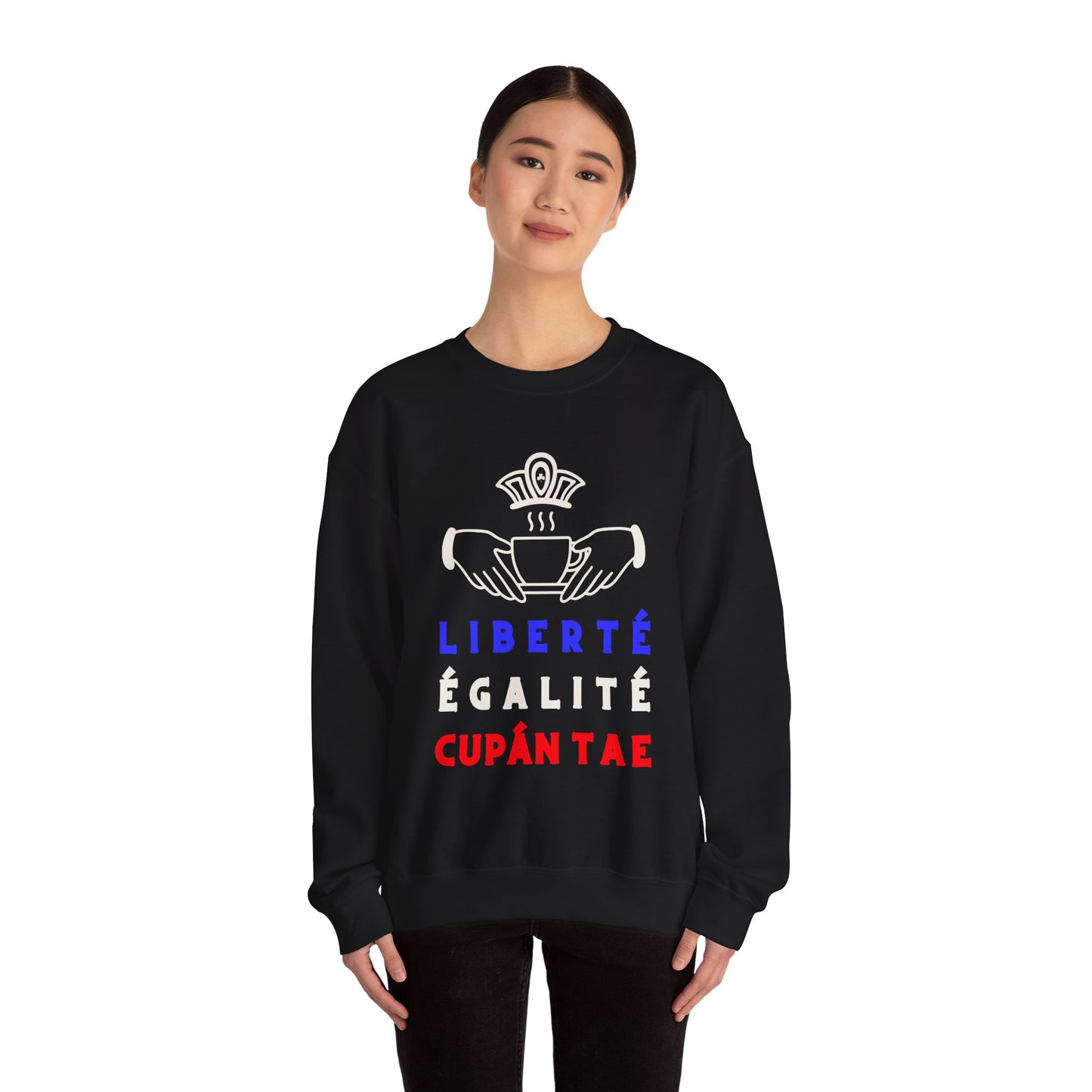 LIBERTÉ ÉGALITÉ CUPÁN TAE fr Unisex Heavy Blend™ Crewneck Sweatshirt