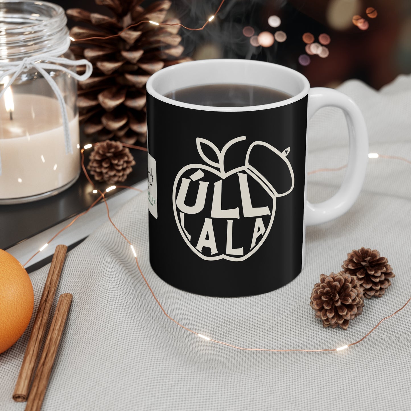 ÚLL LA LA blck 33cl White Ceramic Mug