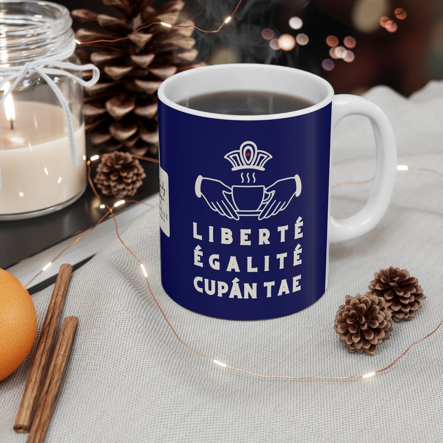 LIBERTÉ ÉGALITÉ CUPÁN TAE fr bleu 33cl White Ceramic Mug