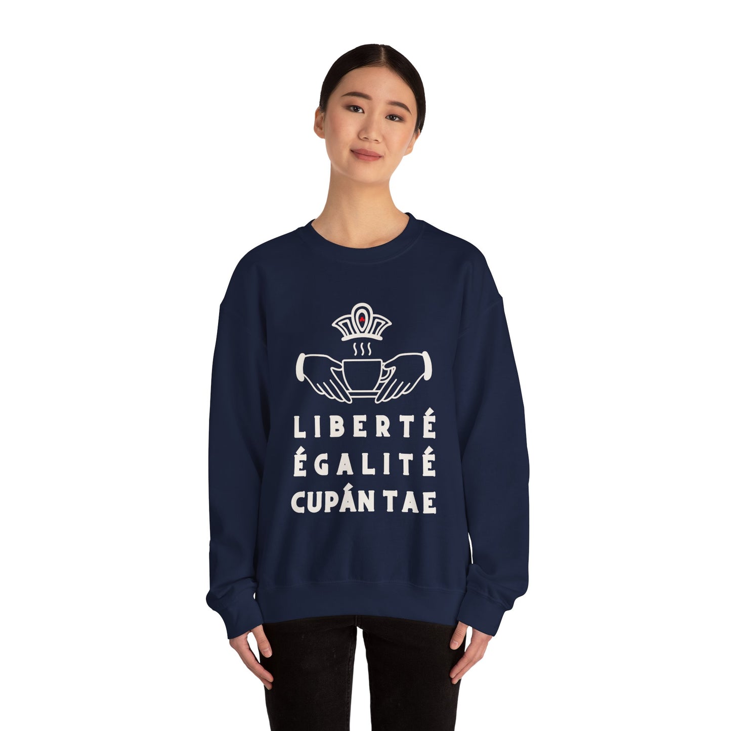 LIBERTÉ ÉGALITÉ CUPÁN TAE fr bleu Unisex Heavy Blend™ Crewneck Sweatshirt