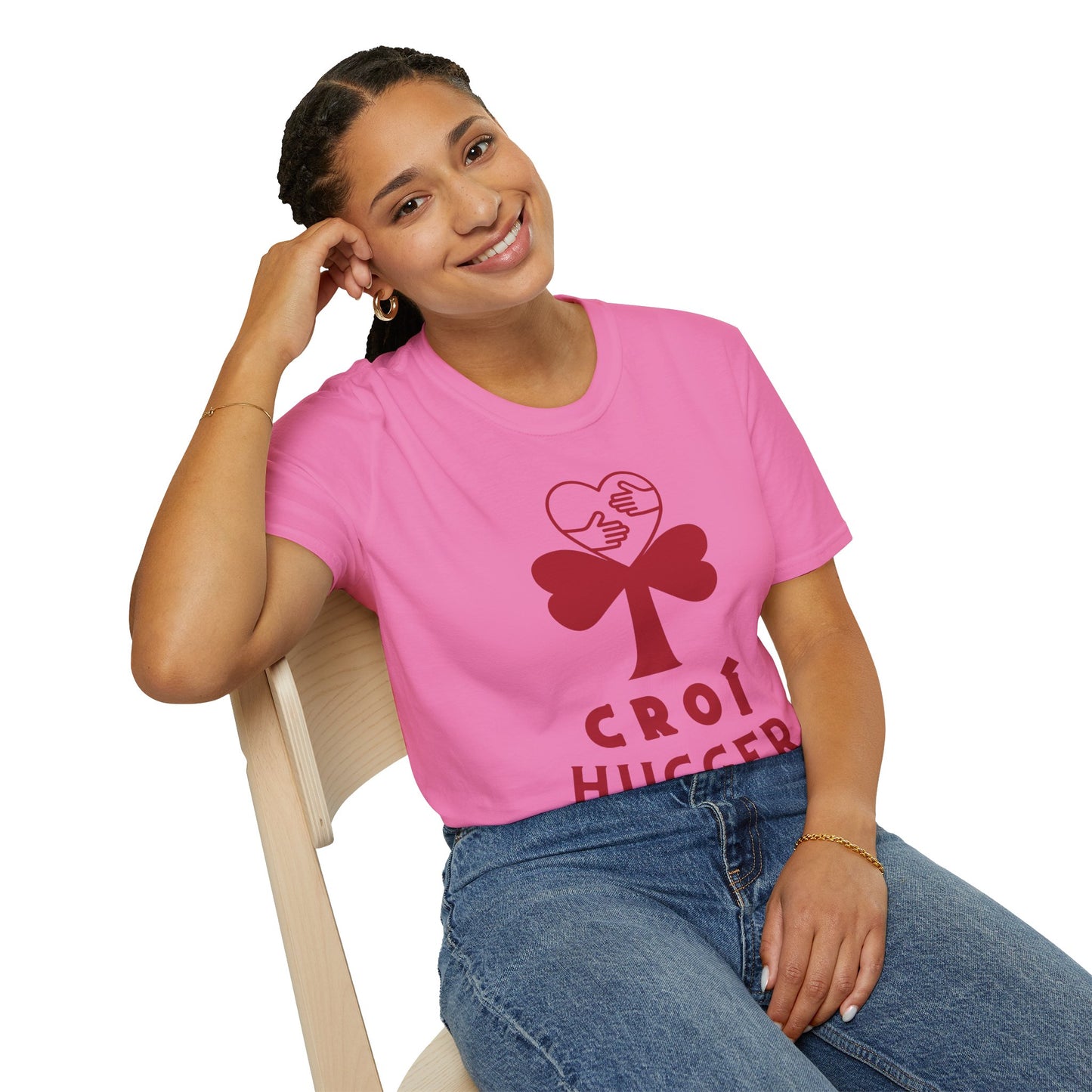 CROÍ HUGGER V DAY Unisex Softstyle 100% Cotton T-Shirt