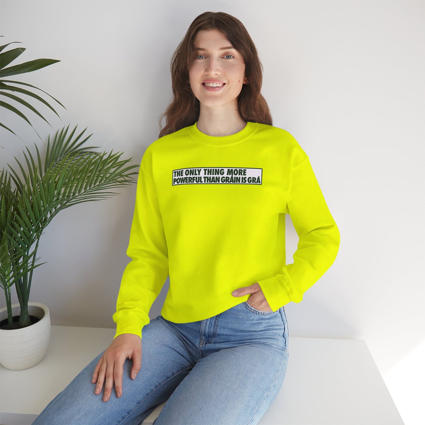 THE ONLY THING MORE POWERFUL THAN GRÁIN IS GRÁ Unisex Heavy Blend™ Crewneck Sweatshirt