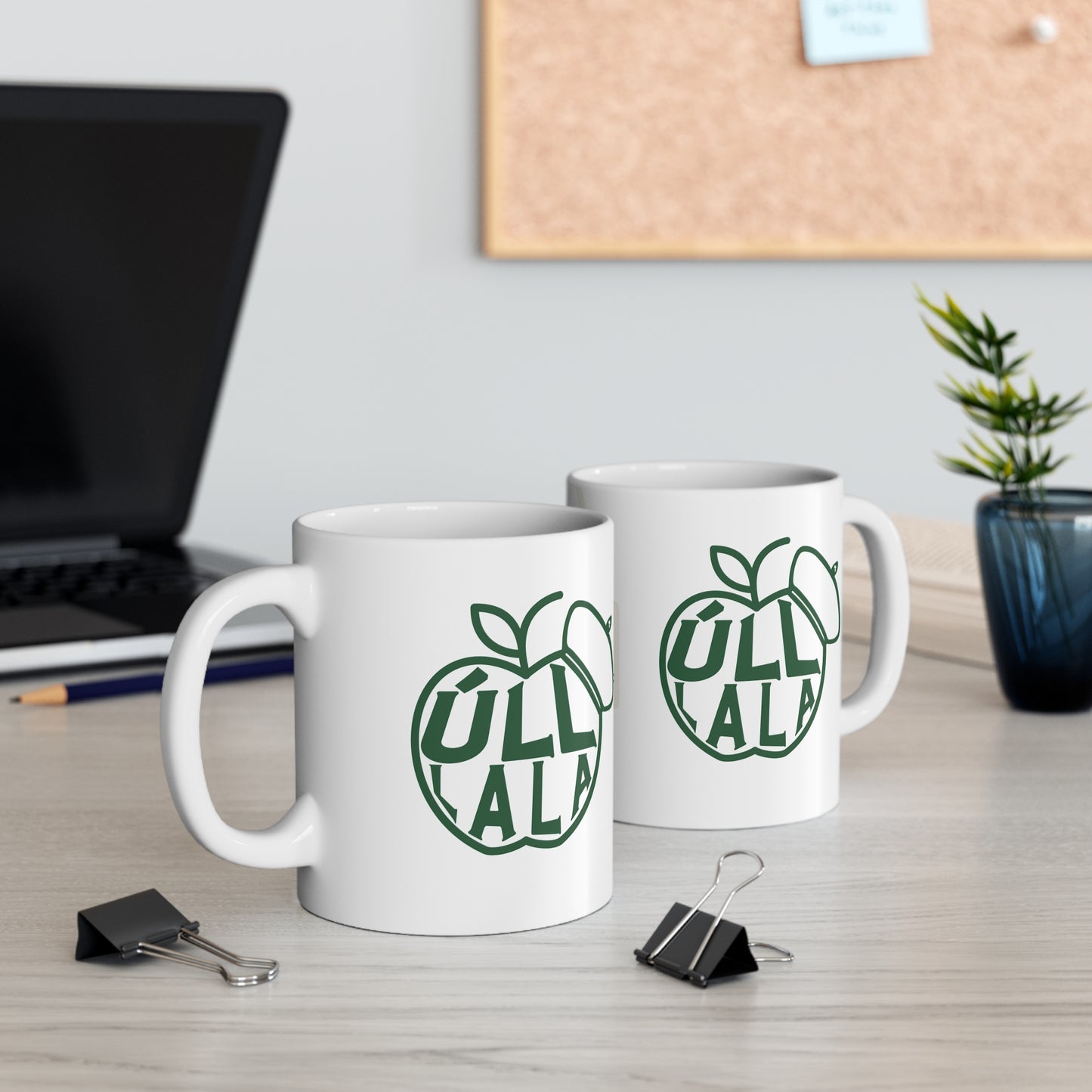 ÚLL LA LA wht 33cl White Ceramic Mug