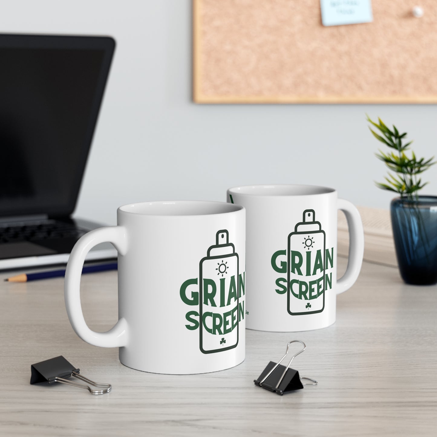 GRIAN SCREEN  33cl White Ceramic Mug