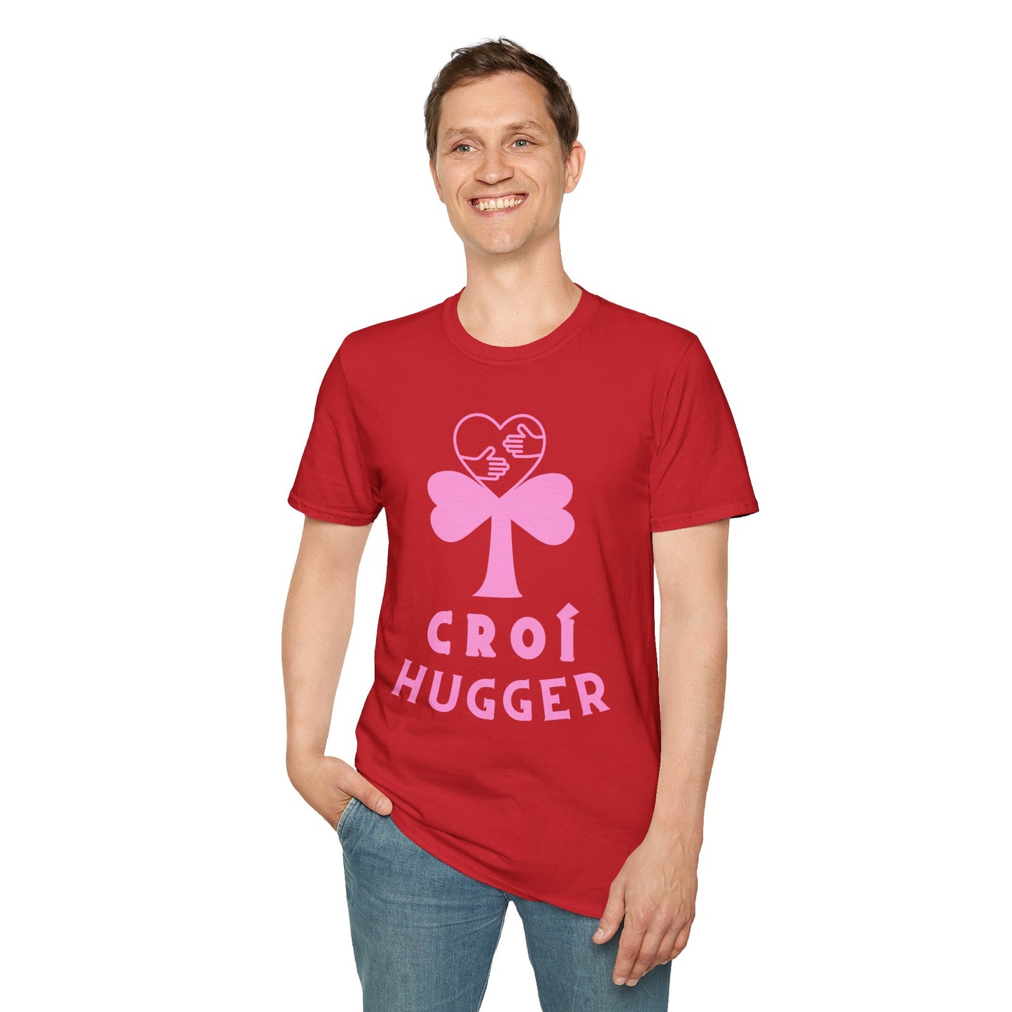 CROÍ HUGGER V DAY Unisex Softstyle 100% Cotton T-Shirt